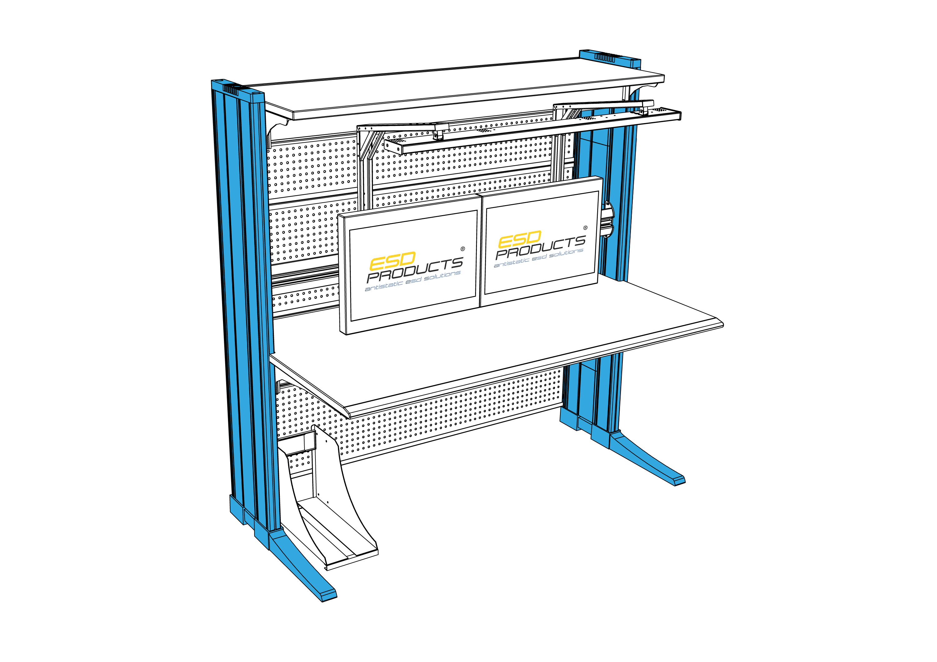 AES ESD Side Legs for ESD Workstations 2-level config AES Oscar el.eng p.46 3